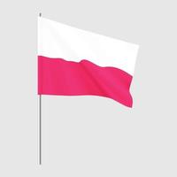 Polnische Flagge. polnische nationale schwenkende flagge. vektor