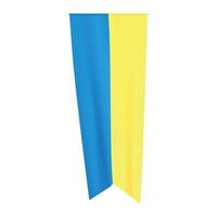 ukrainska vertikala flaggan. nationella ukrainska gul blå flagga. ukrainsk vimpel. vektor