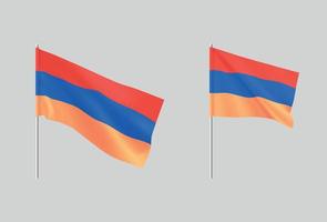 Armenische Fahnen. Satz nationaler realistischer Flaggen Armeniens. vektor
