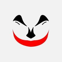 Joker Clown Gesicht Logo Maskottchen Design mit weißem Hintergrund vektor