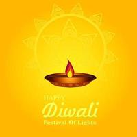 Frohes Diwali. Festival der Lichter Poster-Design-Tapete. der Hintergrund mit Blumenelementen und Mandala-Vektoren vektor