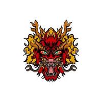 Red Dragon Beast Esport Maskottchen Logo Identität vektor