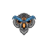 owl wild head esport logotyp lämplig för emblem esport gaming maskot identitet vektor