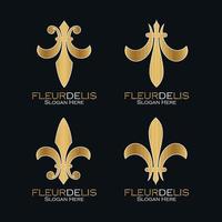 fleur de lis logotyp set vektor