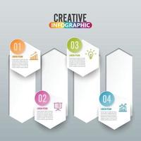 infographics design vektor och marknadsföringsikoner kan användas för arbetsflödeslayout, diagram, årsredovisning, webbdesign. affärsidé med fyra alternativ, steg eller processer.