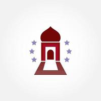 moské logotyp design med platt stil vektor