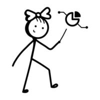 Strichmännchen mit Doodle-Symbol der Analytik vektor