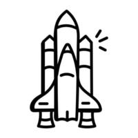 handritad ikon av rymdskepp i vektorformat vektor
