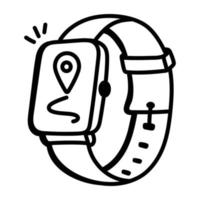 Uhrnavigation, Doodle-Symbol der Smartwatch vektor