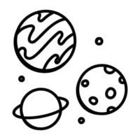 Premium-Doodle-Design des Planetensymbols vektor