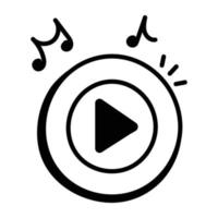 skickligt utformad doodle-ikon för spela musik vektor