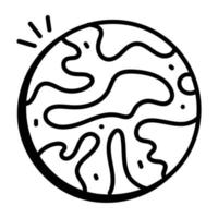 premium doodle design av planetikonen vektor