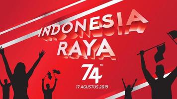 17 augusti. indonesien glad självständighetsdagen gratulationskort, banner och textur bakgrundslogotyp. indonesia raya. - vektor