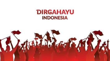 17 augusti. indonesien glad självständighetsdagen gratulationskort, banner och textur bakgrundslogotyp. - vektor