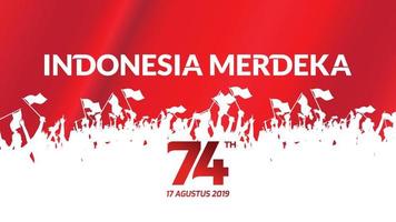 17. August. Indonesien Happy Independence Day Grußkarte, Banner und Textur-Hintergrund-Logo. - Vektor