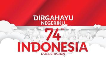 17. August. Indonesien Happy Independence Day Grußkarte, Banner und Textur-Hintergrund-Logo. - Vektor