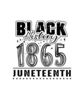 svart historia 1865 juni. svart historia månad t-shirt design vektor