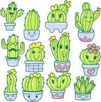 tecknad kaktus doodle illustration vektor