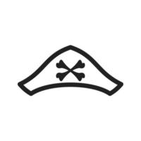 Piratenhut II Liniensymbol vektor