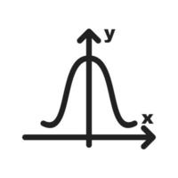 Symbol für glockenförmige Diagrammlinie vektor