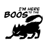 Ich bin hier zum Boo, Halloween-Wortspiel, Illustration, süße handgezeichnete Kritzeleien vektor