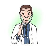 Arzt mit Stethoskop in der Hand, medizinisches Versorgungskonzept