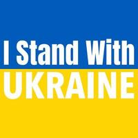 Ich stehe mit ukrainischem Banner. vektor