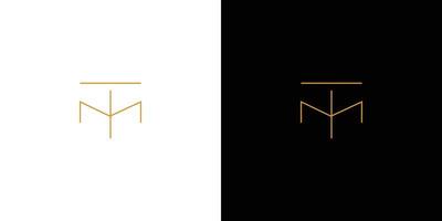 modern och unik logotypdesign för bokstaven tm initialer vektor