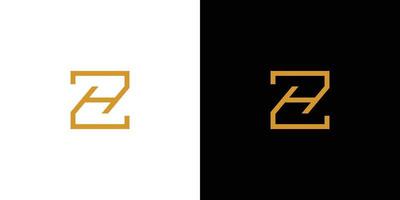 modern och unik logotypdesign för bokstaven zh initialer vektor
