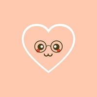 niedlicher satz von feiertags-valentinstag-lustiger zeichentrickfigur von emoji-herzen. vektorillustration des netten und kawaii-herzens. kunstdesign für valentinstaggrüße und karte, web, banner, liebessymbol vektor