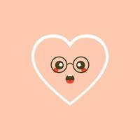 niedlicher satz von feiertags-valentinstag-lustiger zeichentrickfigur von emoji-herzen. vektorillustration des netten und kawaii-herzens. kunstdesign für valentinstaggrüße und karte, web, banner, liebessymbol vektor