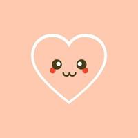 niedlicher satz von feiertags-valentinstag-lustiger zeichentrickfigur von emoji-herzen. vektorillustration des netten und kawaii-herzens. kunstdesign für valentinstaggrüße und karte, web, banner, liebessymbol vektor