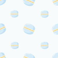 söt tecknad blå macaron vektor seamless mönster. illustration för tyg, textil, omslagspapper.