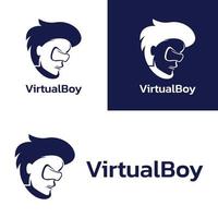 virtuelles Jungenlogo vektor