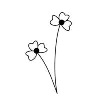 blommor linjekonst med redigerbar linje vektor