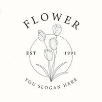 Blumen-Tulpen-Logo-Design-Vorlagen-Sammlung vektor
