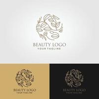 blombutik bröllop logotyp design vektor