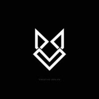 v fox minimal letter branding logotyp vektor