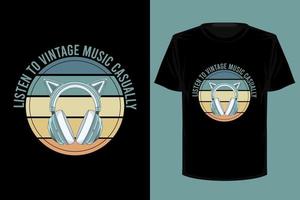 musik vintage retro vintage t-shirt design vektor