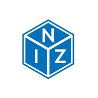 Niz-Brief-Logo-Design auf schwarzem Hintergrund. niz kreative Initialen schreiben Logo-Konzept. Niz Briefgestaltung. vektor