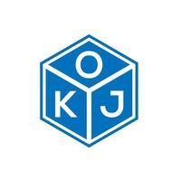 OKJ-Brief-Logo-Design auf schwarzem Hintergrund. okj kreative Initialen schreiben Logo-Konzept. okj Briefgestaltung. vektor