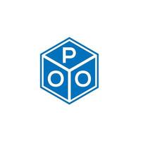 Poo-Brief-Logo-Design auf schwarzem Hintergrund. poo kreative Initialen schreiben Logo-Konzept. Poo-Brief-Design. vektor