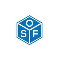 OSF-Brief-Logo-Design auf schwarzem Hintergrund. osf kreative Initialen schreiben Logo-Konzept. osf Briefgestaltung. vektor