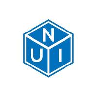 nui-Buchstaben-Logo-Design auf schwarzem Hintergrund. nui kreatives Initialen-Buchstaben-Logo-Konzept. Nui-Buchstaben-Design. vektor