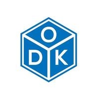odk-Buchstaben-Logo-Design auf schwarzem Hintergrund. odk kreative Initialen schreiben Logo-Konzept. odk Briefgestaltung. vektor