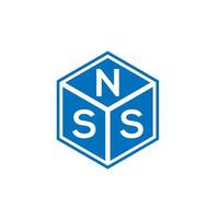 nss brev logotyp design på svart bakgrund. nss kreativa initialer brev logotyp koncept. nss bokstavsdesign. vektor