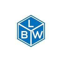 lbw-Buchstaben-Logo-Design auf schwarzem Hintergrund. lbw kreative Initialen schreiben Logo-Konzept. lbw Briefgestaltung. vektor