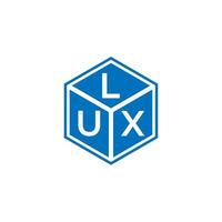 lux brev logotyp design på svart bakgrund. lux kreativa initialer brev logotyp koncept. lux bokstavsdesign. vektor