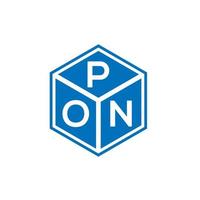 pon-Brief-Logo-Design auf schwarzem Hintergrund. pon kreative Initialen schreiben Logo-Konzept. pon Briefgestaltung. vektor