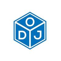 odj brev logotyp design på svart bakgrund. odj kreativa initialer brev logotyp koncept. odj bokstavsdesign. vektor